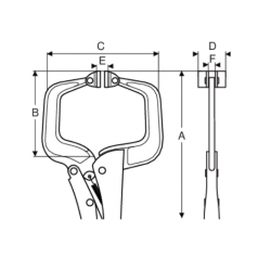 Irimo Pince-étau en C à col de cygne 320 mm avec mors articulé 645-300-1 Irimo Kobleo