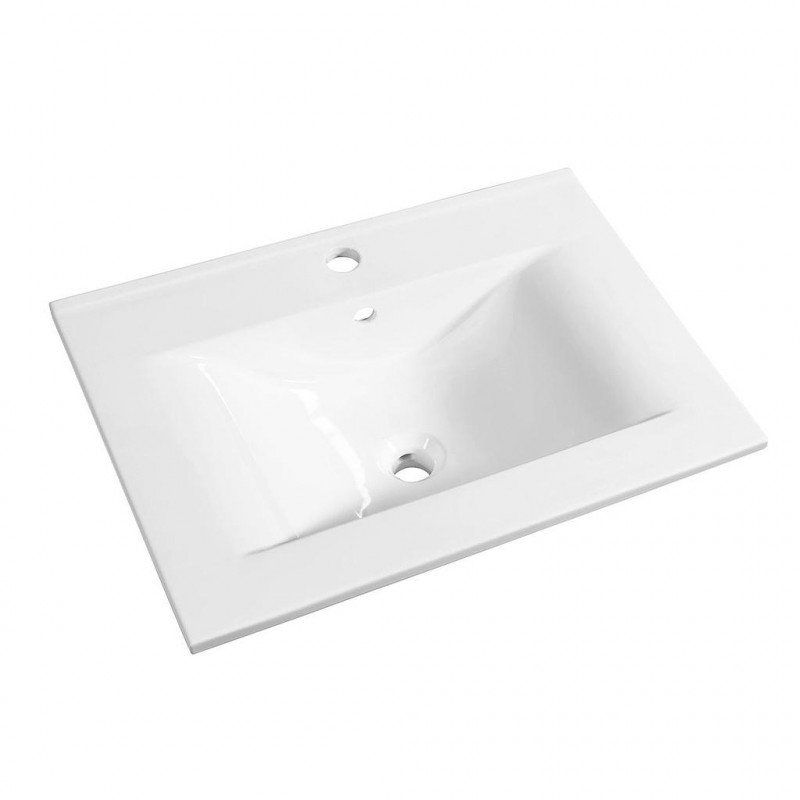 Allibert Plan de toilette 60 cm simple vasque céramique blanc SOFT Kobleo
