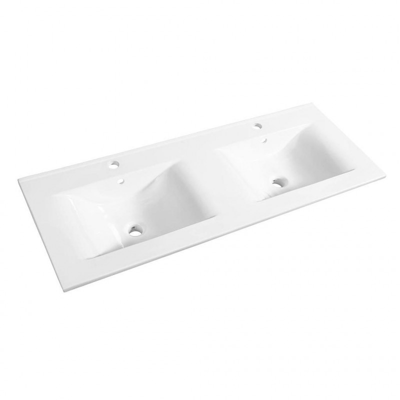 Allibert Plan de toilette 120 cm double vasque céramique blanc SOFT Kobleo