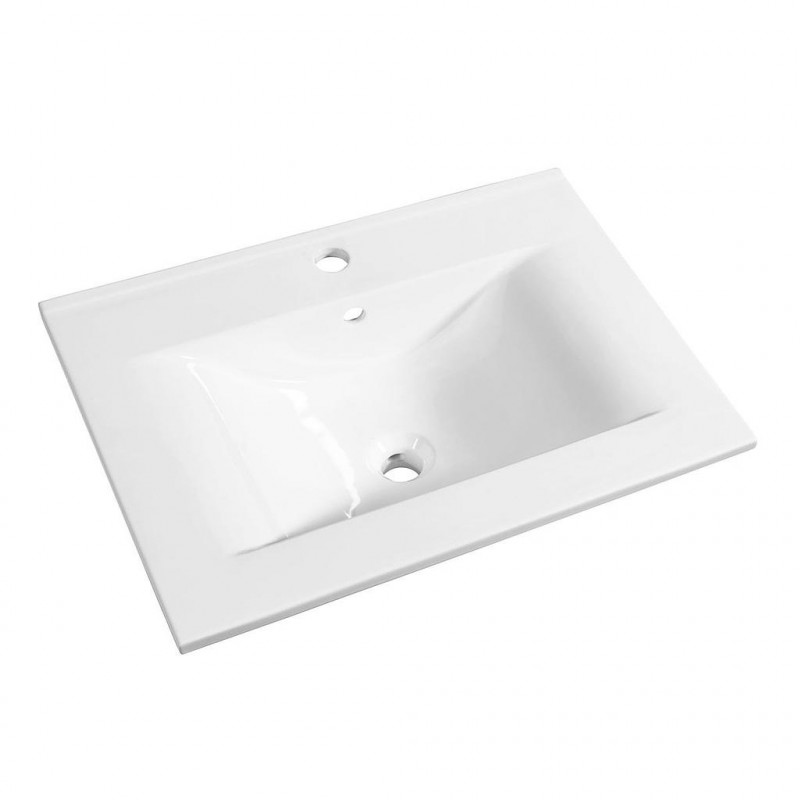 Allibert Plan de toilette 70 cm simple vasque céramique blanc SOFT Kobleo