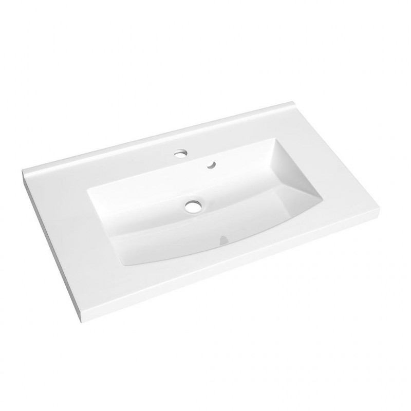 Allibert Plan de toilette simple vasque 80 cm Blanc brillant FLEX Kobleo