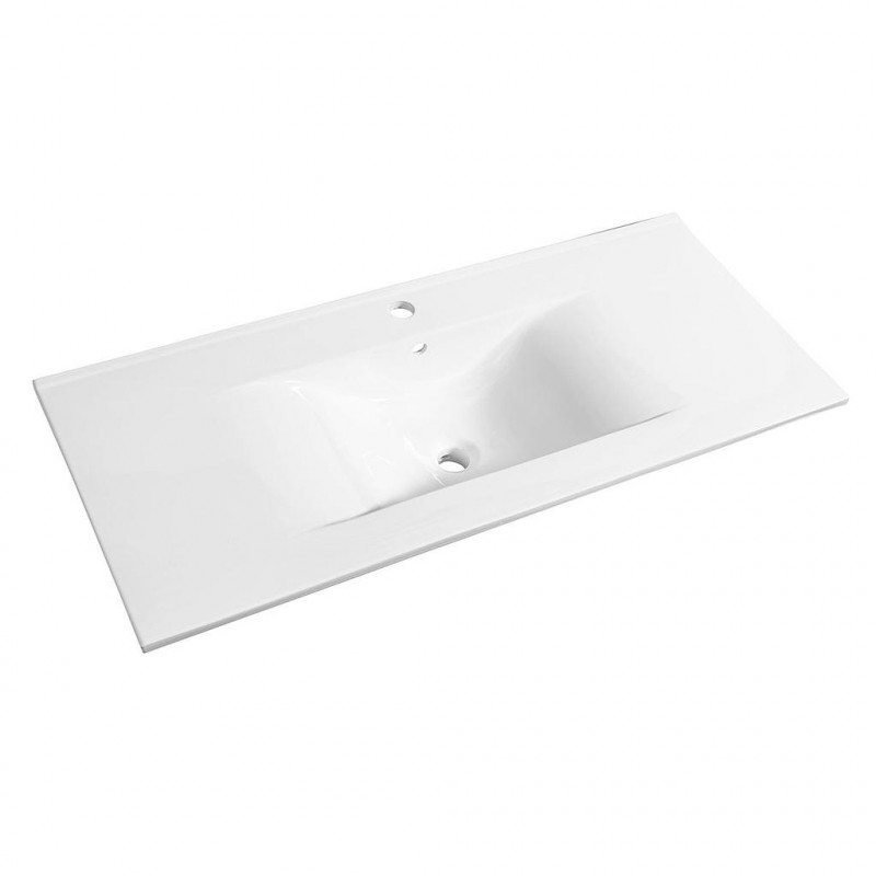 Allibert Plan de toilette 100 cm simple vasque céramique blanc SOFT Kobleo