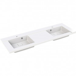 Allibert Plan de toilette double vasque 140,2 x 3 x 46,2 cm Blanc brillant KING Kobleo