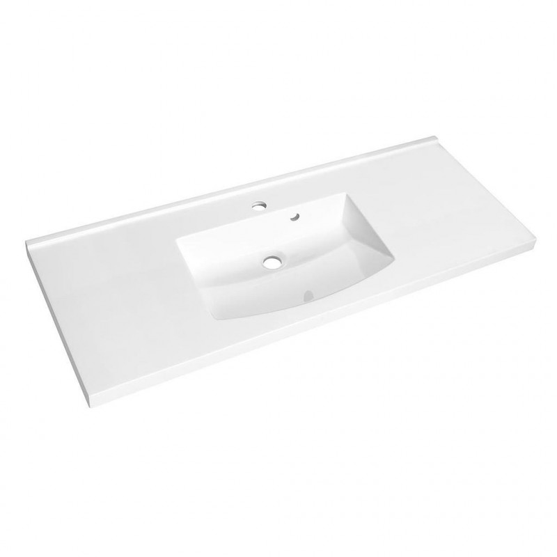 Allibert Plan de toilette simple vasque 120 cm Blanc brillant FLEX Kobleo