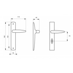 Thirard Poignée de porte intérieure ABBEVILLE à condamnation 907151 Thirard Kobleo