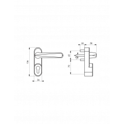Thirard Poignée de manoeuvre extérieure laqué gris sans cylindre profilé 9507 Thirard Kobleo
