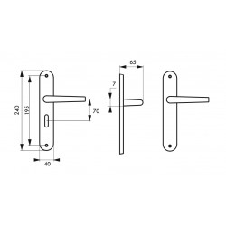 Thirard Poignée de porte intérieure VESTA à condamnation entraxes 195 mm 99035 Thirard Kobleo