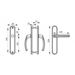 Thirard Poignée de porte intérieure SULTANE sans trou BdC noir 990430 Thirard Kobleo