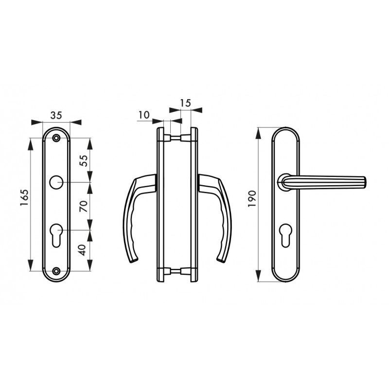 Thirard Poignée de porte intérieure SULTANE trou de cylindre inox F9 990447 Thirard Kobleo Thirard Poignée de porte intérieure SULTANE trou de cylindre inox F9 990447 Thirard Kobleo