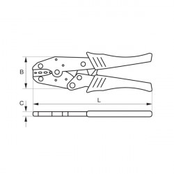 Bahco Pince à sertir 225 mm avec cliquet connecteurs tubulaires 05 à 4 mm² C Kobleo