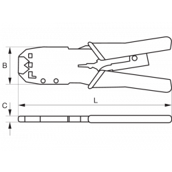 Bahco Pince à sertir 205 mm avec cliquet pour connecteurs Western CR W 07 Bahco Kobleo