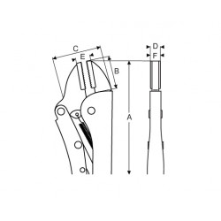 Bahco Pince-étau à bec droit 250 mm chromée avec anneau de sécurité TAH2958 Bahco Kobleo