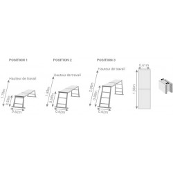Telesteps Plateforme télescopique SOLID LINE 3 hauteurs TEL-61209 Telesteps Kobleo