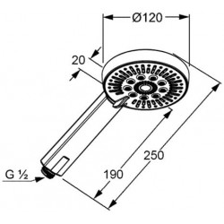 Kludi Pommeau de douche 3 jets chrome 6570005-00 Kludi Kobleo