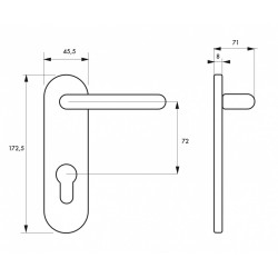 Thirard Poignée pour serrure à encastrer chaufferie zingué 97101 Thirard Kobleo