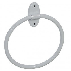 Pellet Porte-serviette anneau en acier blanc Kobleo