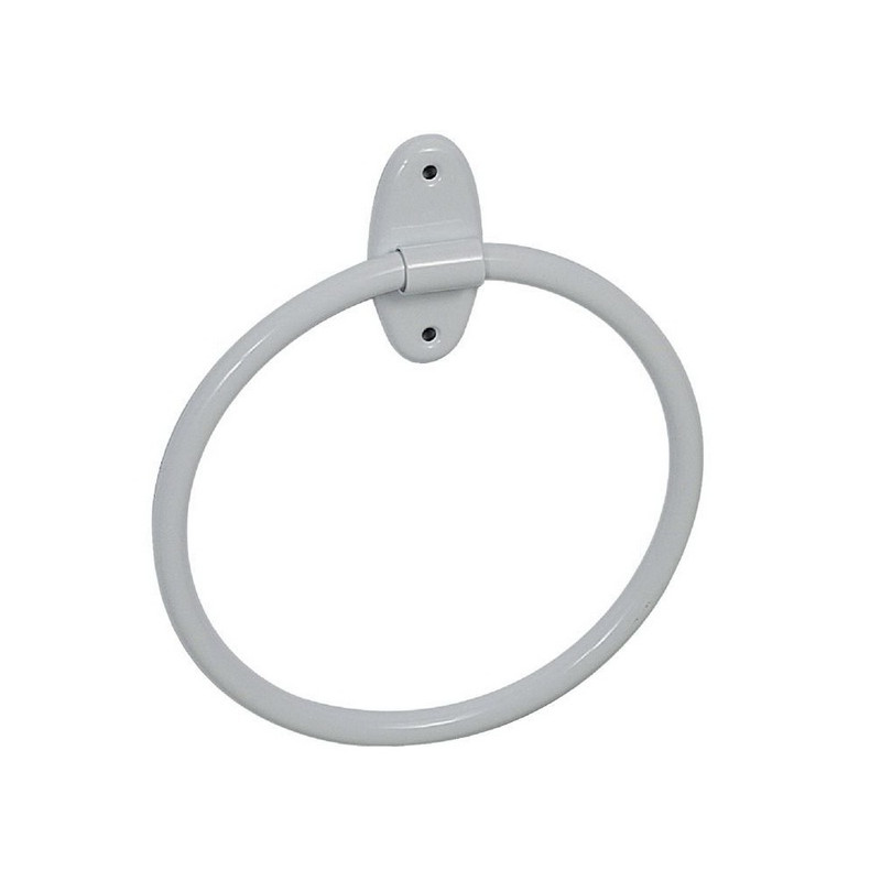 Pellet Porte-serviette anneau en acier blanc Kobleo