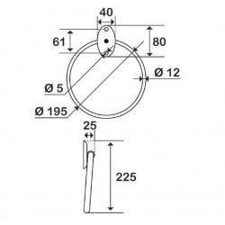Pellet Porte-serviette anneau en acier blanc Kobleo