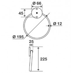 Pellet Porte-serviette anneau chromé Pellet Kobleo