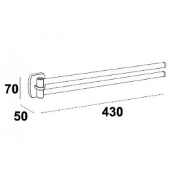 Inda Porte-serviette double mobile 420mm Kobleo