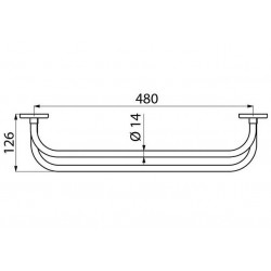 Delabie Porte-serviette 2 barres inox 600mm Kobleo