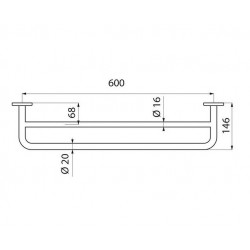 Delabie Porte-serviette 2 barres inox 600mm Kobleo