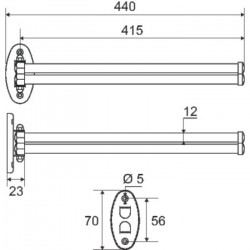 Godonnier Porte-serviette blanc double mobile Kobleo