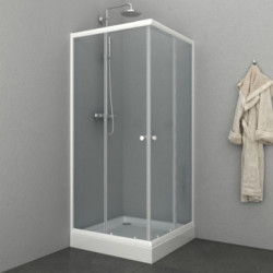 Allibert Porte douche coulissante accès d'angle 78-88 x 185 cm transparent blan Kobleo