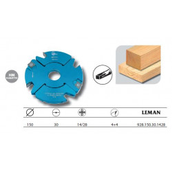 Leman Porte-outils ajustable feuillure et tenon 150x30x14/28 z4+4 9281503014 Leman Kobleo