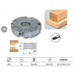 Leman Porte-outils feuillure extensible 160 Al50 Ht 204/40 z4+V4 coupe droit Kobleo