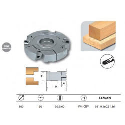 Leman Porte-outils feuillure extensible 160 Al50 Ht 306/60 z4+V4 coupe biais Kobleo