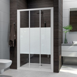 Leda Portes coulissantes 3 vantaux face Atout 3 en niche 80cm blanc Kobleo