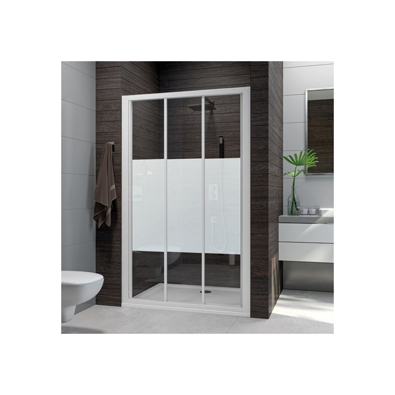 Leda Portes coulissantes 3 vantaux face Atout 3 en niche 80cm blanc Kobleo