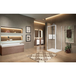 Novellini Porte pivotante transparente largeur 78 à 84 cm Lunes G 2.0 LUNG78-1A Kobleo