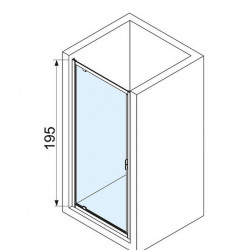 Novellini Porte pivotante transparente largeur 78 à 84 cm Lunes G 2.0 LUNG78-1A Kobleo