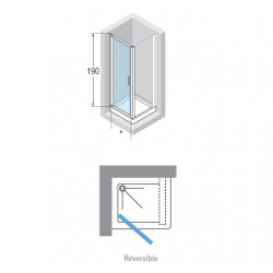 Novellini Porte pivotante sérigraphié accès de face 84 à 90 cm Lunes G LUNG84-78 Novellini Kobleo