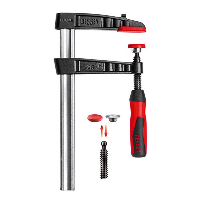 Bessey Presse à vis en fonte malléable avec poignée bi-matière TG 300/120 TG3 Bessey Kobleo