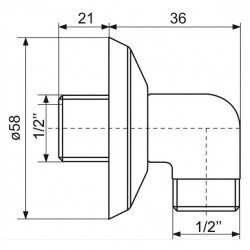Rei tregi Raccord de sortie de douche en laiton chromé 1/2” 1/2” Rei tregi Kobleo