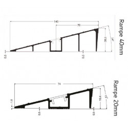 Akw Rampe sur mesure pour receveur Braddan jusque 1800mm (Accessibilité PM Kobleo