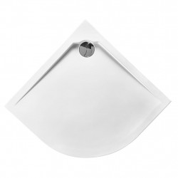 Allibert Receveur de douche 1/4 rond polybéton blanc 90 x 90 x 4 cm SLIM Kobleo