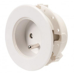 Aric Prise blanche 2P+T à encastrer 10/16 A Kobleo