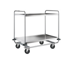 Fimm Servante inox charge 160 kg 2 plateaux 1000 x 600 mm Diam roues 125 mm Kobleo