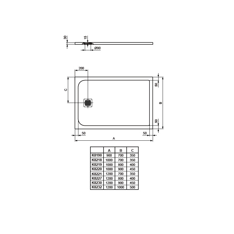Ideal standard Receveur de douche 100x70 cm Noir intense ULTRA FLAT S Kobleo Ideal standard Receveur de douche 100x70 cm Noir intense ULTRA FLAT S Kobleo