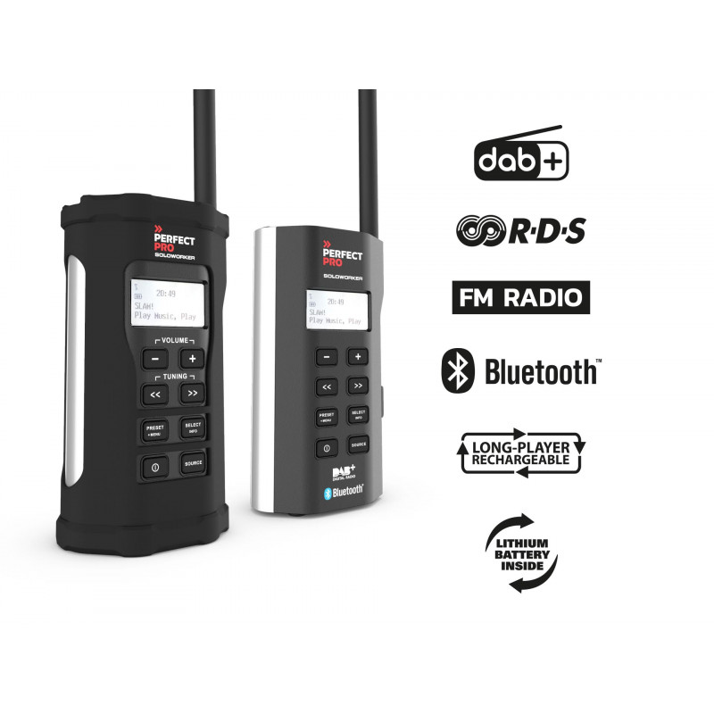 Perfect Pro Radio de poche rechargeable Soloworker IP64 Perfect Pro Kobleo Perfect Pro Radio de poche rechargeable Soloworker IP64 Perfect Pro Kobleo