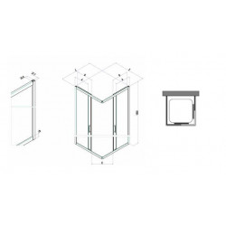 Samo Paroi douche d'angle ouverture coulissant 117-119cm Cee Art Kobleo