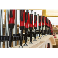 Bessey Presse à vis fonte malléable avec poignée bi-matière serrage 1000 mm T Kobleo