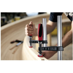 Bessey Presse à vis fonte malléable avec poignée bi-matière serrage 1000 mm T Kobleo