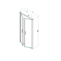 Samo Porte douche abattant Saloon 107 111 cm profilés blancVerre transparen Kobleo