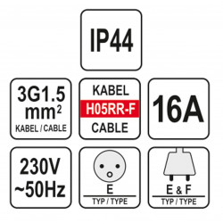 Yato Rallonge électrique 30m 3G1.5 YT-81023 Yato Kobleo