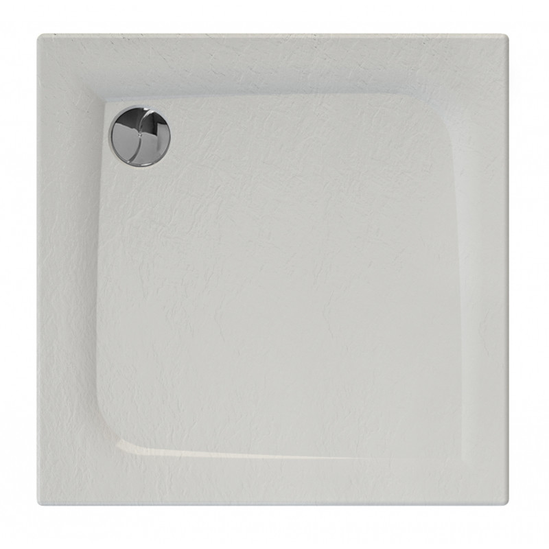 Allibert Receveur de douche 90 x 90 cm blanc mat effet pierre Mooneo Kobleo